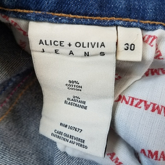 Alice + Olivia Rainbow Stitch High Waist Jeans - Picture 9 of 11